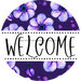 Welcome Wreath Sign, Floral Wreath, DECOE-4139-B, 8 metal Round