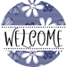 Welcome Wreath Sign, Floral Wreath, DECOE-4140-A, 11.75 metal Round