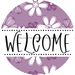 Welcome Wreath Sign, Floral Wreath, DECOE-4142-A, 11.75 metal Round