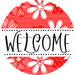 Welcome Wreath Sign, Floral Wreath, DECOE-4143, 10 metal Round