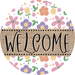 Welcome Wreath Sign, Floral Wreath, DECOE-4149, 10 metal Round