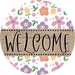 Welcome Wreath Sign, Floral Wreath, DECOE-4149-B, 8 metal Round