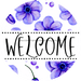 Welcome Wreath Sign, Floral Wreath, DECOE-4137, 10 vinyl Round