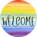 Welcome Wreath Sign, Pride Wreath, DECOE-4123-B, 8 metal Round