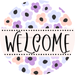 Welcome Wreath Sign, Spring Floral Wreath, DECOE-4105, 10 metal Round