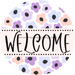 Welcome Wreath Sign, Spring Floral Wreath, DECOE-4105, 10 metal Round