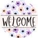 Welcome Wreath Sign, Spring Floral Wreath, DECOE-4105-B, 8 metal Round