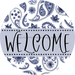 Welcome Wreath Sign, Spring Floral Wreath, DECOE-4109, 10 metal Round
