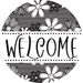 Welcome Wreath Sign, Spring Floral Wreath, DECOE-4110, 10 metal Round