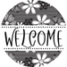 Welcome Wreath Sign, Spring Floral Wreath, DECOE-4110-A, 11.75 metal Round