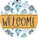 Welcome Wreath Sign, Spring Floral Wreath, DECOE-4116, 10 metal Round