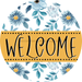 Welcome Wreath Sign, Spring Floral Wreath, DECOE-4116-D, 10 Wood Round