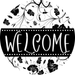 Welcome Wreath Sign, Spring Floral Wreath, DECOE-4117-D, 10 Wood Round