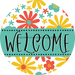 Welcome Wreath Sign, Spring Floral Wreath, DECOE-4120, 10 metal Round
