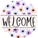 Welcome Wreath Sign, Spring Floral Wreath, DECOE-4105, 10 vinyl Round