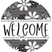 Welcome Wreath Sign, Spring Floral Wreath, DECOE-4110, 10 vinyl Round
