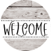 Welcome Wreath Sign, Wood Stain Wreath, DECOE-4145-B, 8 metal Round