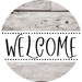 Welcome Wreath Sign, Wood Stain Wreath, DECOE-4145-B, 8 metal Round