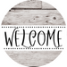 Welcome Wreath Sign, Wood Stain Wreath, DECOE-4145-D, 10 Wood Round