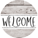 Welcome Wreath Sign, Wood Stain Wreath, DECOE-4145, 10 vinyl Round