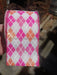 White Iridescent Glitter Satin/Pink-Fuchsia-Peach Argyle Diamonds 2.5’’X10Y 41530-40-28 Ribbon