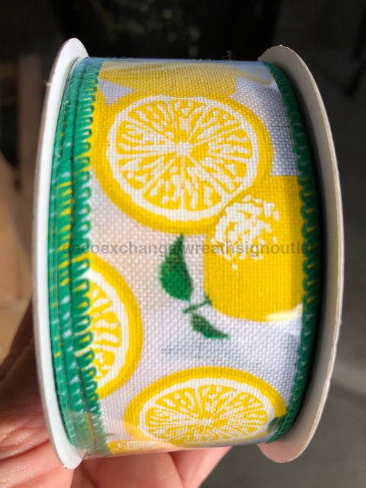 Wht Linen/Lemons-Grn Edg, 1.5X10Y 41044-09-01 - DecoExchange