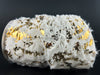 Wht Long Fur/Gld Metlc Flakes 4’’X5Y 71497-04-40 Ribbon