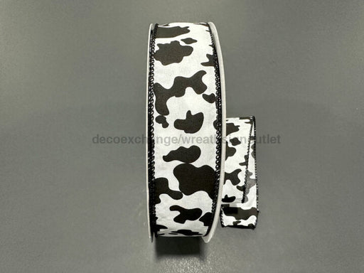 Wht Stn/Blk Cow Print 1.5’X50Y 861-09-408 Ribbon