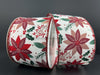 Wht Stn/Mnt-Crm-Burg-Rd Poinsettia 2.5’’X10Y 71491-40-18 Ribbon