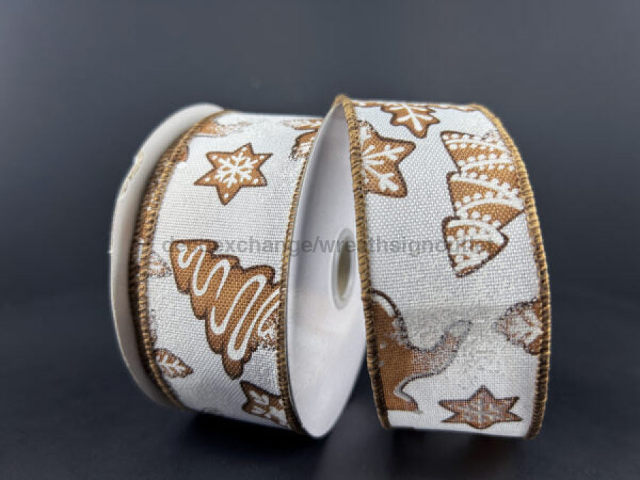 Wht Lin/Gingerbread Deer 1.5’X10Y 78488-09-18 Ribbon