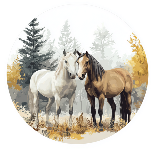 Wild Horses Wall Art, MB-00051, Sign For Wreath, 10" Metal Sign