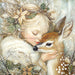 Winter Deer and Girl Sign, DCO-102301, Sign For Wreath, 10x10in Metal Sign