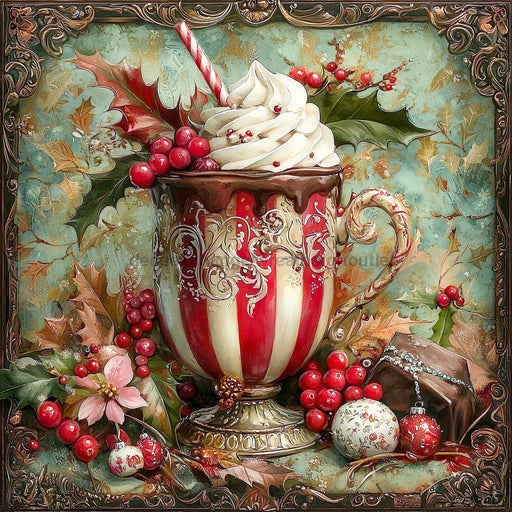 Winter Mug Sign, DCO-102002, Sign For Wreath, 10x10in Metal Sign