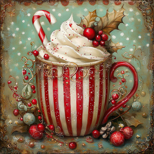 Winter Mug Sign, DCO-102015, Sign For Wreath, 10x10in Metal Sign