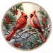 Winter Sign, Cardinal Sign, DCO-00421, Sign For Wreath, 10" Round Metal Sign - DecoExchange®