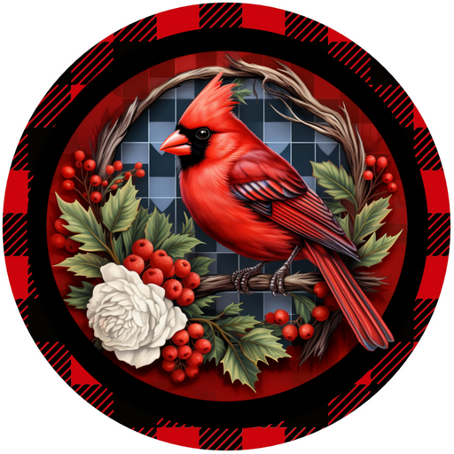 Winter Sign Cardinal Decoe-4798 10 Metal Round