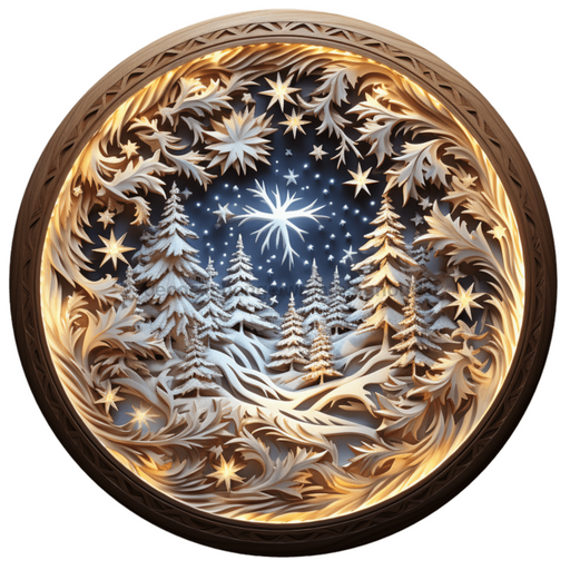 Winter Sign Lighted Scene Decoe-4902 10 Metal Round