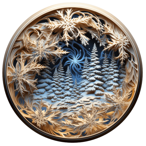 Winter Sign Lighted Scene Decoe-4905 10 Metal Round