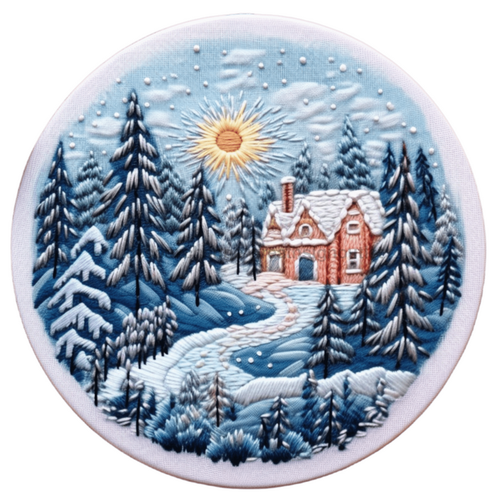 Winter Sign Scenery Decoe-4859 10 Metal Round
