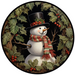 Winter Sign, Snowman Sign, DCO-00513, Sign For Wreath, 10" Round Metal Sign - DecoExchange®