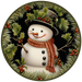 Winter Sign, Snowman Sign, DCO-00516, Sign For Wreath, 10" Round Metal Sign - DecoExchange®