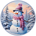 Winter Sign, Snowman Sign, DCO-00519, Sign For Wreath, 10" Round Metal Sign - DecoExchange®