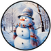 Winter Sign, Snowman Sign, DCO-00521, Sign For Wreath, 10" Round Metal Sign - DecoExchange®