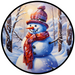 Winter Sign, Snowman Sign, DCO-00522, Sign For Wreath, 10" Round Metal Sign - DecoExchange®