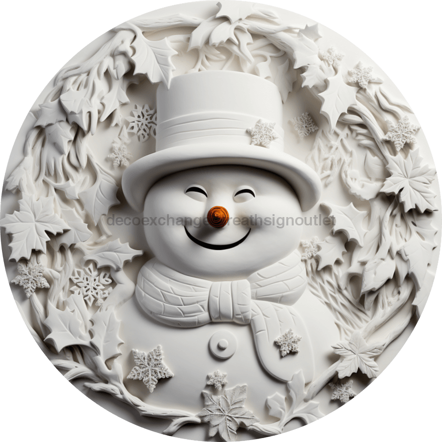 Winter Sign, Snowman Sign, DCO-00615, Sign For Wreath, 10