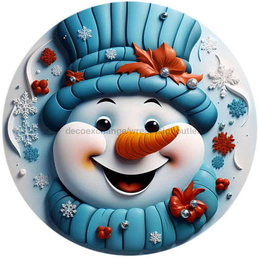 Winter Sign Snowman Decoe-4803 10 Metal Round