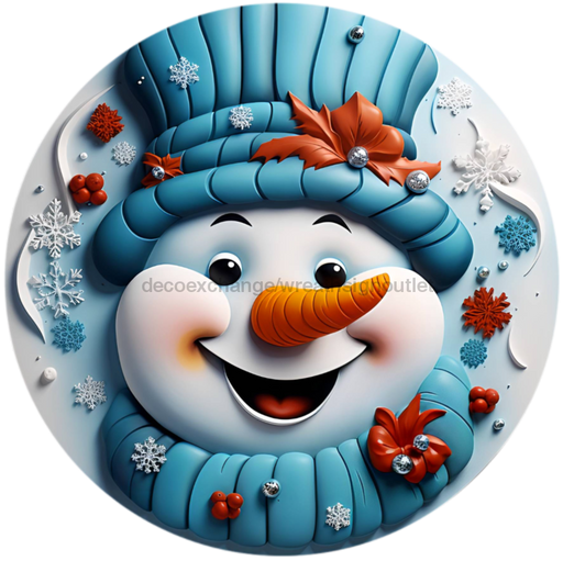 Winter Sign Snowman Decoe-4803 10 Metal Round