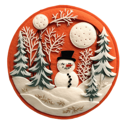 Winter Sign Snowman Decoe-4839 10 Metal Round