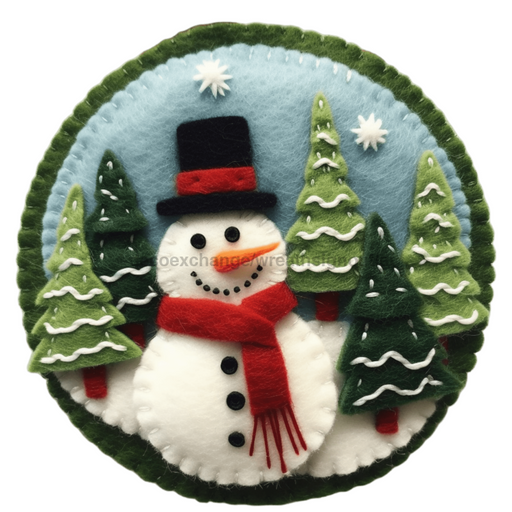 Winter Sign Snowman Decoe-4840 10 Metal Round