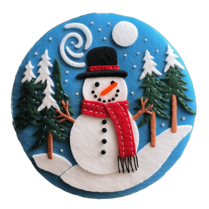 Winter Sign Snowman Decoe-4841 10 Metal Round